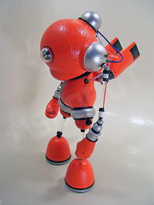 Mike Slobot Kidrobot Munny space age orange silver robot
