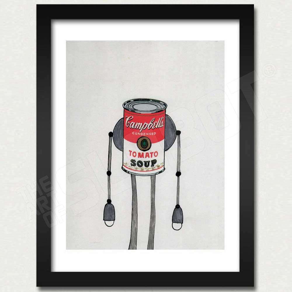 Mike Slobot Campbells Soup Warhol Robot Framed