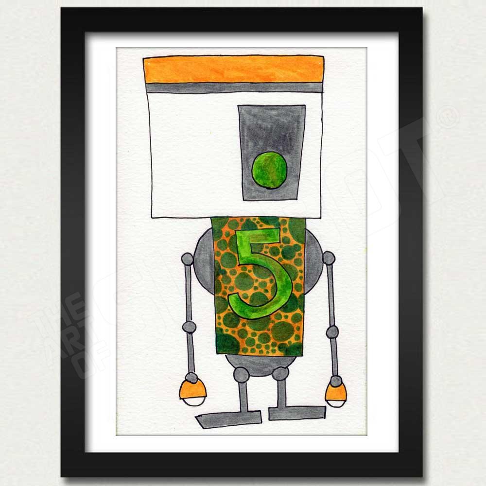 mike slobot robot 5 art print framed