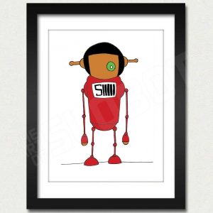 mike slobot willy wonka oompa loompa deep roy red slonkabot framed
