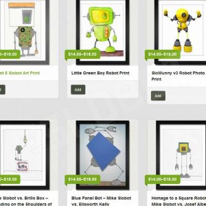 mike slobot robot pop art prints and giclee