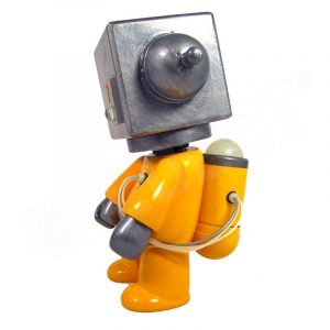 Mike Slobot 7 - Sentinel Class Space Exploration Robot Yellow Silver Qee left side