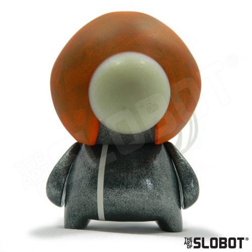 Mike Slobot G49 Robot Art Has A Large Glow in the Dark Eye space age orange silver