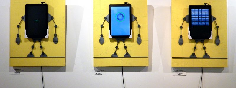 Mike Slobot "Algorithm Series" Mixed Media on board with 10 inch tablets