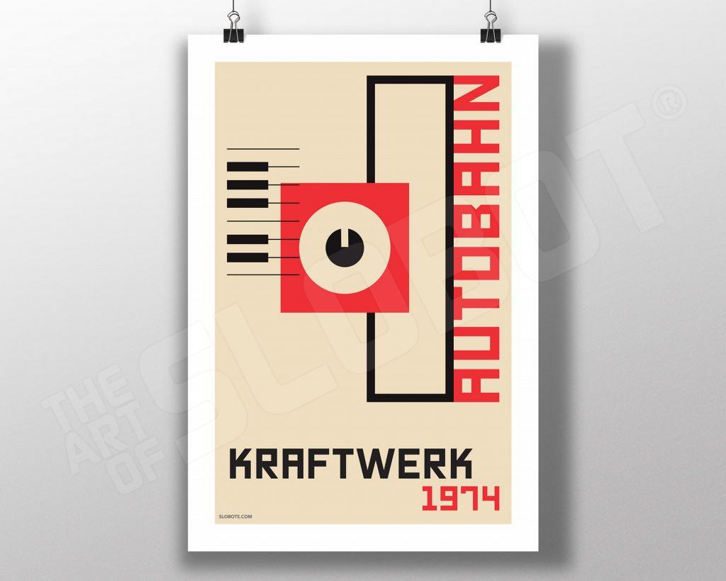 Kraftwerk Autobahn 1974 Album Cover Leinwand Wand Kunstdruck Poster CD