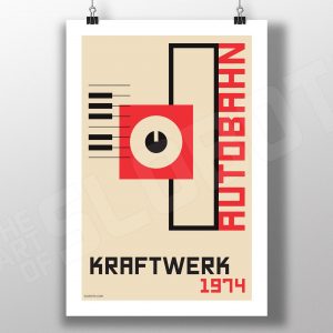 Mike Slobot Bauhaus styled art inspired by Kraftwerk's 1974 album Autobahn