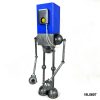 Mr. Blue is a space age retro blue and silver robot sculpture by Mike Slobot