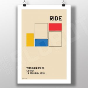 Mike Slobot Music Inspired Art - Ride Live in London 1991 in the style of the Bauhaus