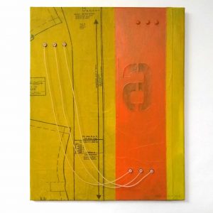 Mike Slobot - Panel 6 Mixed Media Acrylic Objects on Canvas