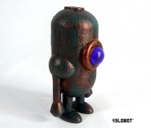 Mike Slobot "Carl 5" Ocean Blur Edition one of a kind robot sculpture