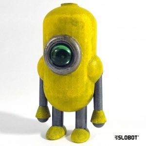 Mike Slobot's Carl 5 in weathered yellow with a glossy green eye. What a robot!