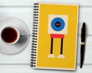 Mike Slobot's Bauhaus Robot #1 Grid Journal Notebook